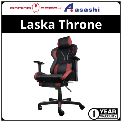 Gaming Freak Laska Throne Gaming Chair With Leg Rest GF GCLT BR, 1Y, GF