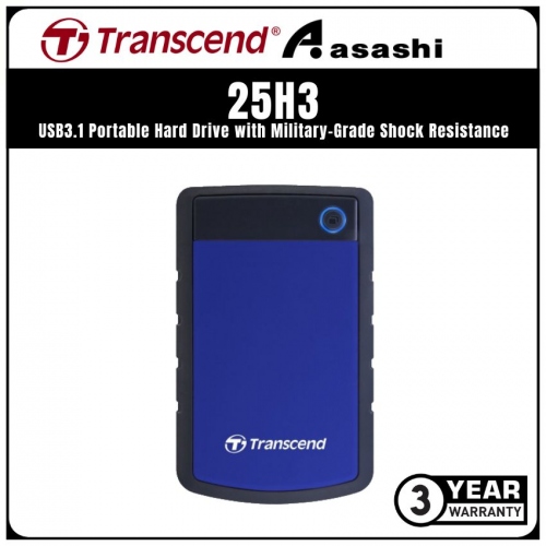 Transcend Storejet 25H3 Blue 1TB USB3.1 Portable Hard Drive with