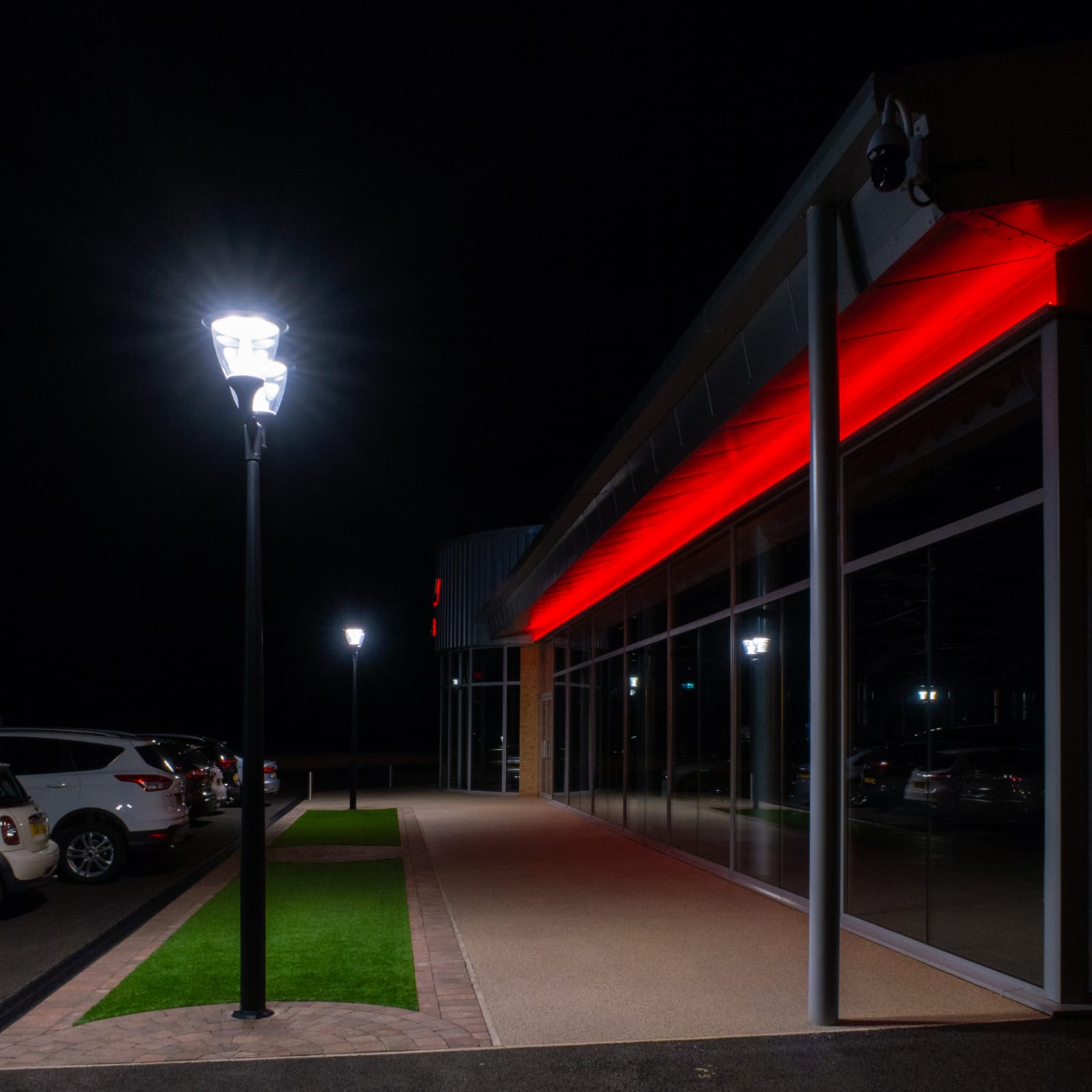 Cost effective exterior lighting solution Roy Humphrey Prestige Cars Asbac Lighting