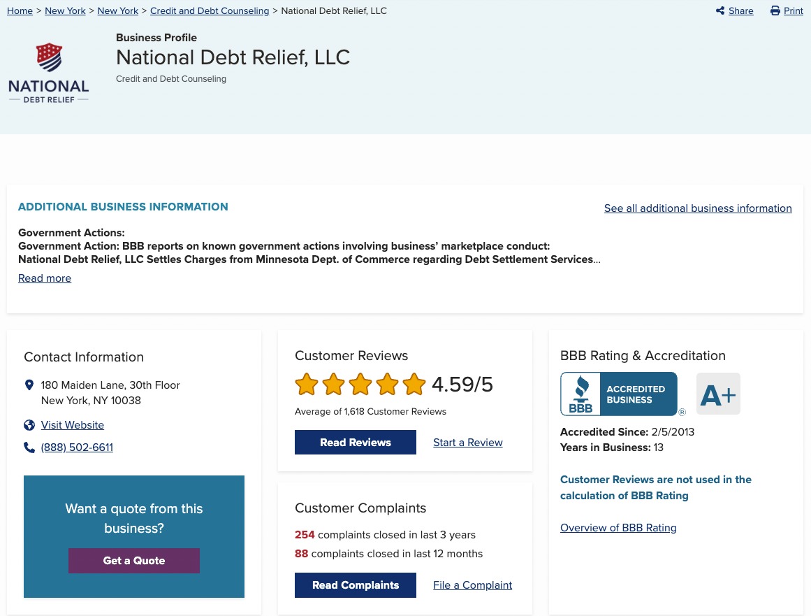 Debt Consolidation Companies BBB Accredited