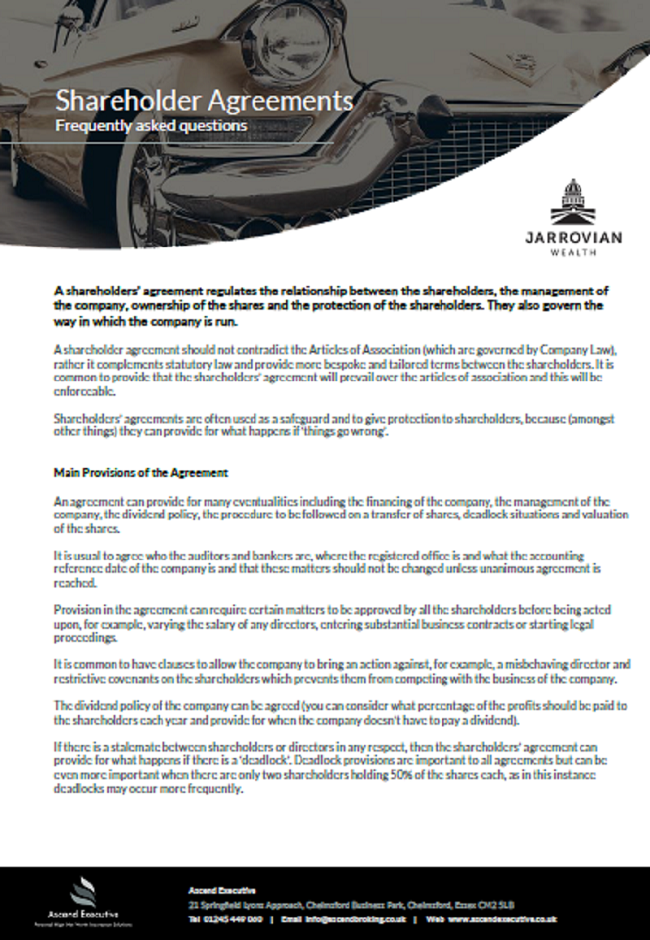 Shareholder Protection Assurance a Business Continuity Plan Ascend