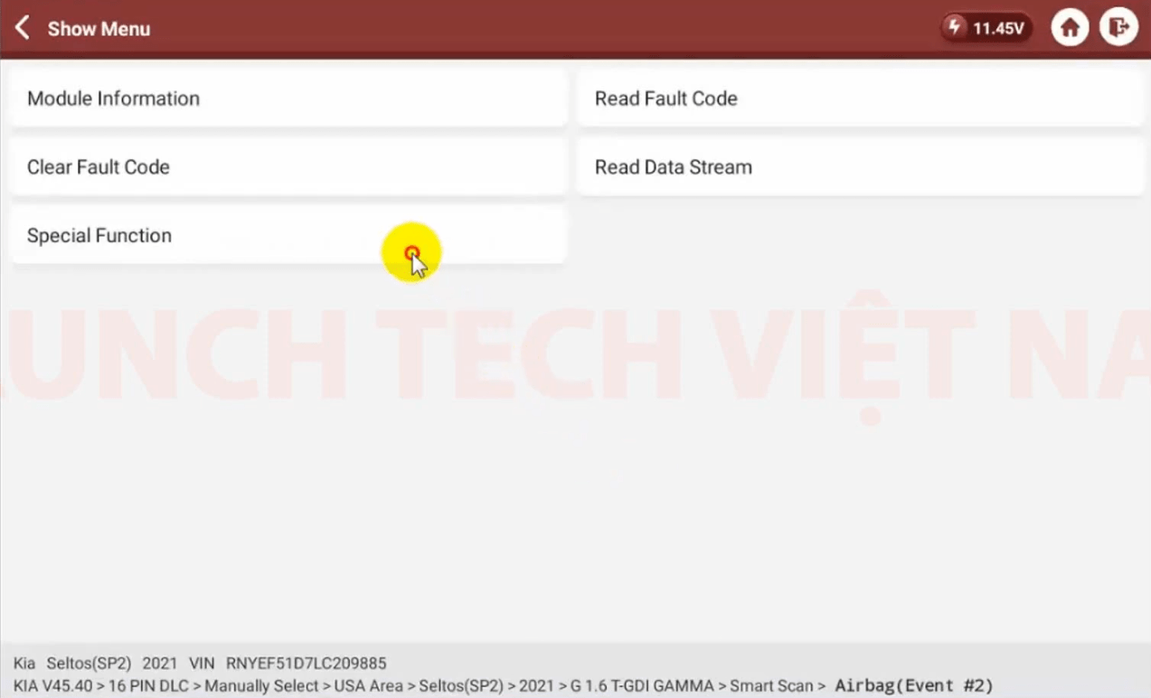 Quy trình Variant Coding hộp túi khí ACU xe KIA SELTOS 2021