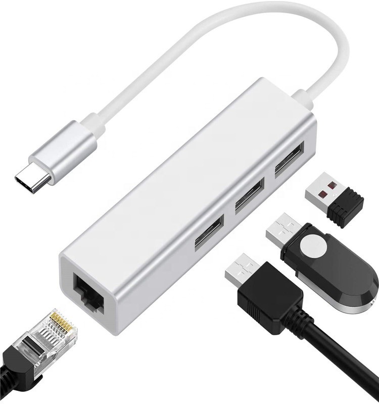 USB C to MultiFunction Lan Adapter (Color Silver) A's Computers