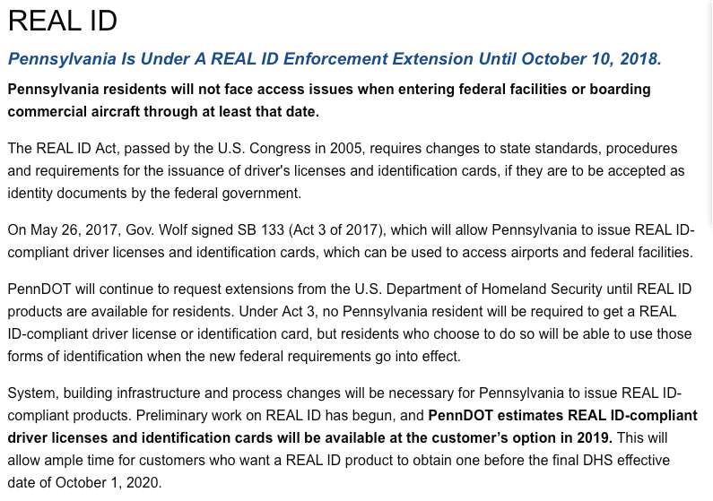 Pennsylvania REAL ID Update ASC Title & Tags