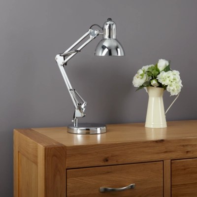 Home Swing Arm Desk Lamp Chrome Home & Garden at ASDA