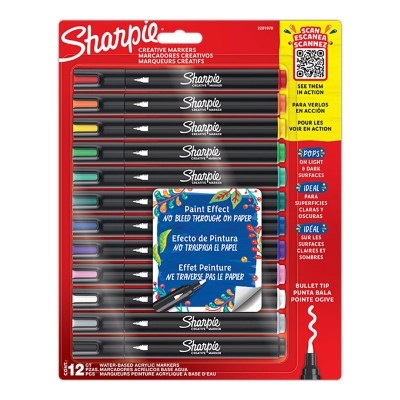 Sharpie Creative Marker Acrylic Paint Pens, Bullet Tip 12 Pack