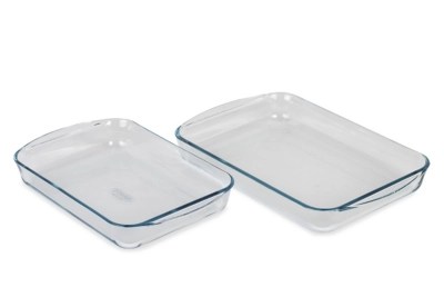 Pyrex 2 Piece Glass Roaster Set Home at ASDA