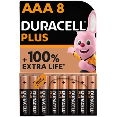 Duracell Plus Alkaline AAA Batteries Pack of 8 Home at ASDA