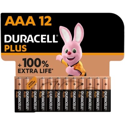 Duracell Plus Alkaline AAA Batteries Pack of 12 Electricals