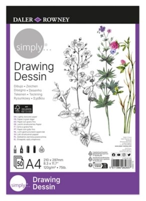 Daler Simply Drawing Pad 120G A4 50 Sheets School at ASDA