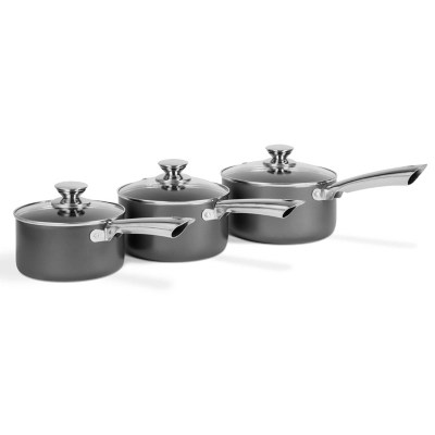 Morphy Richards Accents 3 Piece Saucepan Set Titanium Home