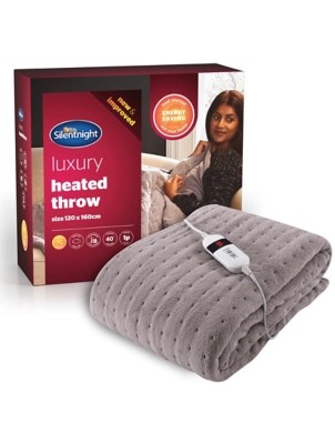 Silentnight Luxury Heated Throw Grey Home at ASDA