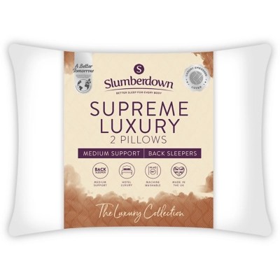 Slumberdown Supreme Luxury Embossed Pillow Pair Medium support Home