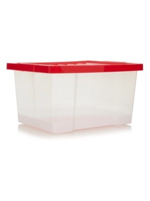 Asda Clear Box And Red Lid 27L Set of 4 Home & Garden at ASDA