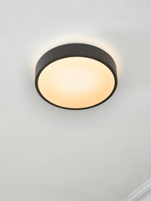 Boston Bathroom Black Flush Ceiling Light Home at ASDA