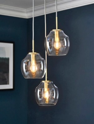 Tabitha Gold 3Light Cluster Ceiling Fitting Home at ASDA