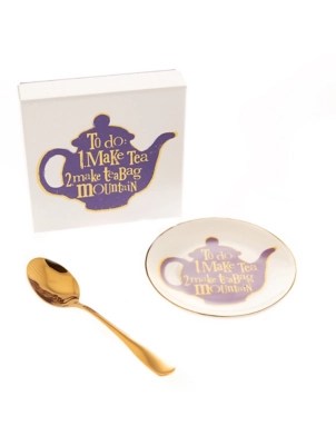Brightside Tea Bag Tray with Spoon Home at ASDA