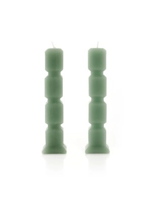 Hestia Set of 2 Sage Cube Candles Home at ASDA
