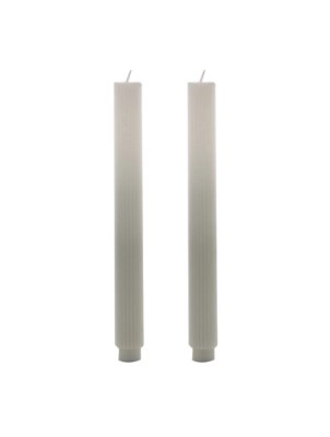Hestia Set of 2 Taupe/White Ombre Dinner Candles Home at ASDA