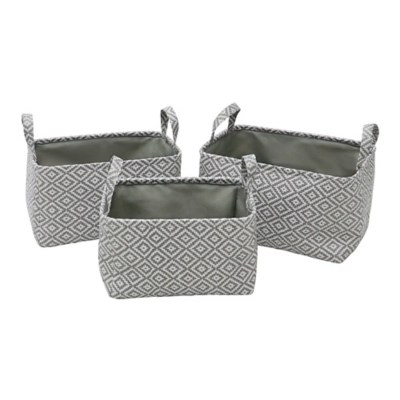 JVL Argyle Set of 3 Rectangular Paper Storage Baskets Home