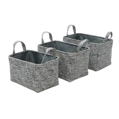 JVL Urban Set Of 3 Rectangular Paper Storage Baskets Home at
