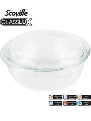 Scoville Glasslux 3L Round Casserole Dish Home at ASDA