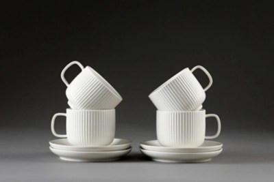 Carnaby Chelsea Porcelain Cup and Saucer Set of 4 Home at ASDA