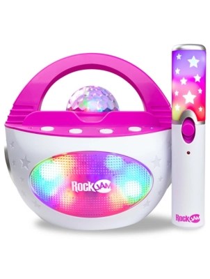 RockJam Rechargeable Karaoke Machine & Wireless Mic Pink Toys
