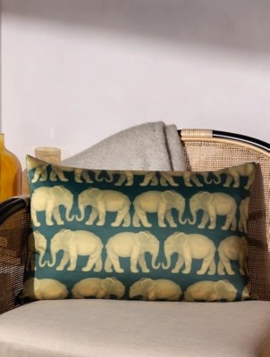 Paoletti Green Parade Elephant Cushion Home at ASDA
