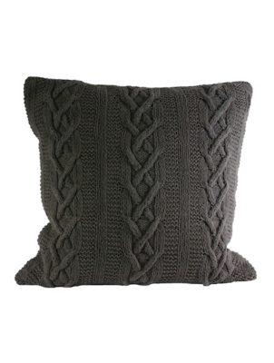 Paoletti Aran Cable Knit Cushion Home at ASDA
