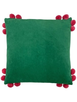 Furn Hoola PomPom Cotton Velvet Cushion Home at ASDA