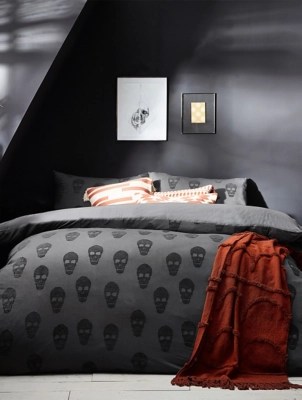 The Linen Yard Skulls Tufted 100 Cotton Duvet Cover Set Home