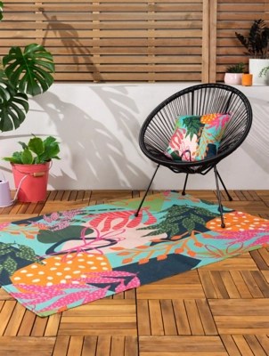Furn Coralina Abstract Floral Outdoor/Indoor Printed Rug Home