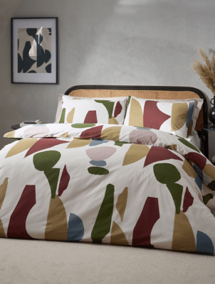 Hoem Meta Geometric Cotton Rich Duvet Cover Set Home at ASDA