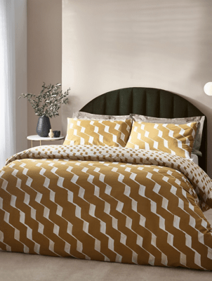 Hoem Zabine Geometric Cotton Rich Duvet Cover Set Home at ASDA