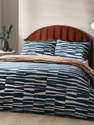 Hoem Piper Geometric Cotton Rich Duvet Cover Set Home at ASDA