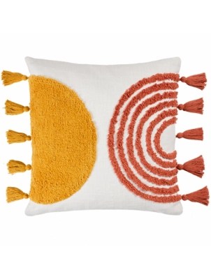 Heya Terracotta Home Archow Tufted Tasselled Cushion Home at