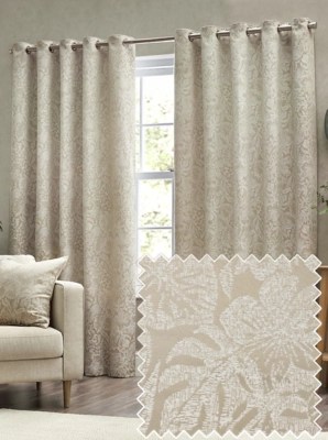 Wylder Nature Natural Bali Botanical Jacquard Eyelet Curtains Home