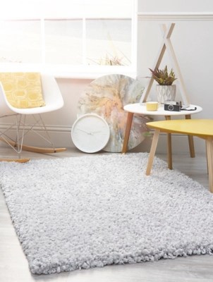 Origin Grey Thick Twist Shaggy Rug Home at ASDA