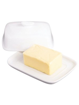 KitchenCraft White Porcelain Covered Butter Dish Home at ASDA