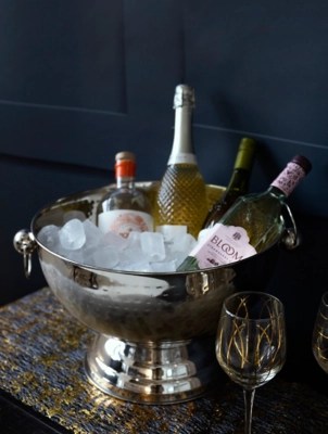 BarCraft Hammered Stainless Steel Champagne Bowl Home at ASDA