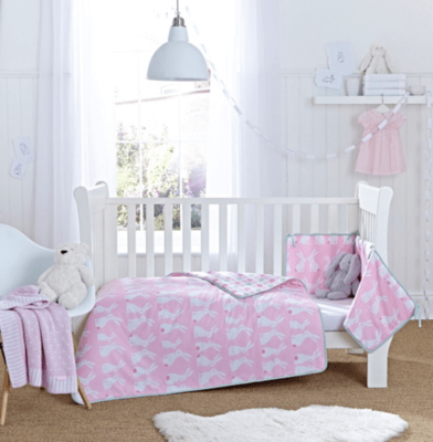 Clair De Lune Rabbits Cot & Cot Bed Quilt and Bumper Set Baby