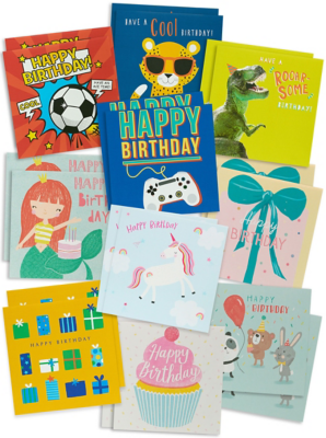 Kids’ Birthday Cards Set of 20 Toys & Character at ASDA