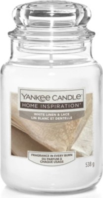 Large Yankee Candle White Linen and Lace Home at ASDA