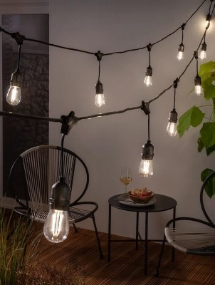 10 Light Linkable Filament Festoon String Outdoor & Garden