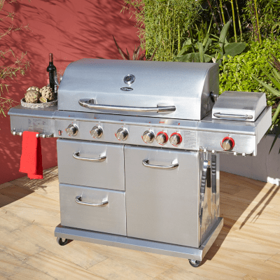 Uniflame Grill & Sear 6 Burner Gas Barbecue & Rotisserie Home & Garden at ASDA
