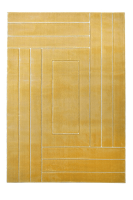 Yellow Carved Linear Rug Home at ASDA