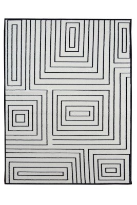 Monochrome Labyrinth Rug Home at ASDA