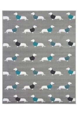 Grey Sausage Dog Rug Home