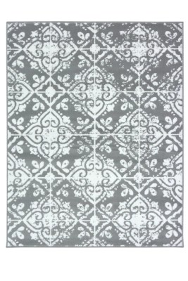 Grey Damask Rug Home at ASDA